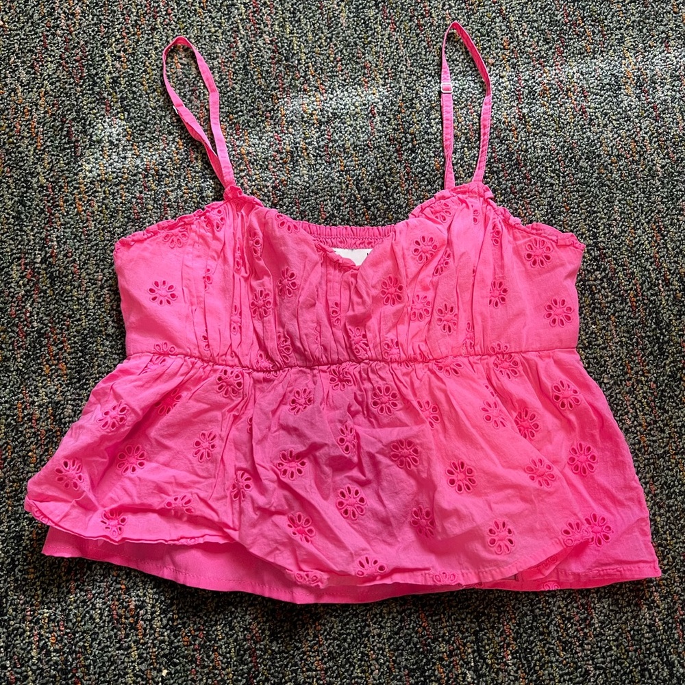 Pink Eyelet Women's Top